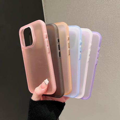 指紋防止 滑り止め加工 iPhone16pro/16plusケース 半透明 シンプル風 iPhone15pro/14/13proカバー 高品質 黄ばまない [M4983]