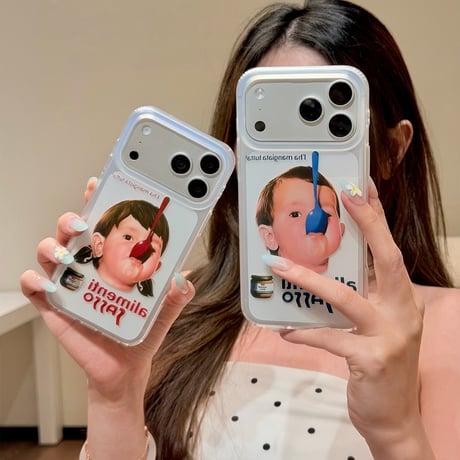 カップルペア iPhone17pro/17ケース 男の子/女の子 iPhone16/15pro/14ケース 指紋防止 クリアケース[M6492]