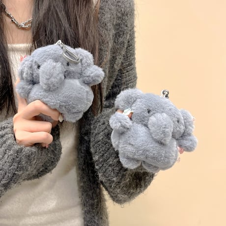 象ぬいぐるみ Airpods3/Pro2ケース かわいい エアーポッズケース 柔らかい 手さわりいい ギフトにおすすめ[M3808]