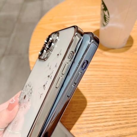 ジュエリータンポポ iphone13mini/12proケース  キラキラクリアiphone11pro/se3カバー  高品質 メッキ 頑丈 シンプル 全面保護 [M1811]