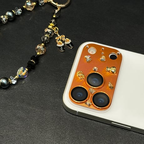 クール カメラ保護カバー メタル iPhon17ProMax/17Pro/17/Air 可愛いバレエシューズストラップ 女子力アップ [M5915]