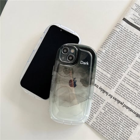 バイオレット/ブラック iPhone14/13/12ケース  高品質耐衝撃 アイフォン11/xsカバー ぼかし グラデーション 大理石風[M2982]