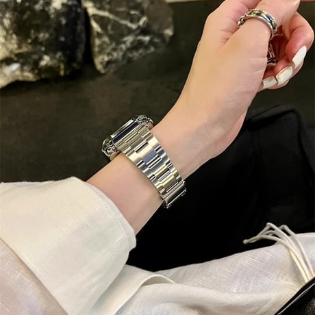 アップルウォッチ バンドベルト ステンレス鋼 高級感 AppleWatch hand Ultra2/1/SE2/1/Series9/8/7/6/5/4/3/2/1 おしゃれ[M4643]