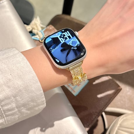ダイヤリボン  AppleWatchバンド キラキラ感たっぷり AppleWatchベルト Series 11/10/9/8 SE3/2  Ultra3/2/1 高級感高品質 上品[M6455]