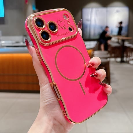 うねうねライン iPhone17/17proケース Magsafe ハート柄 iPhoneAir/17Promaxカバー 頑丈 耐久性 人気[M5650]