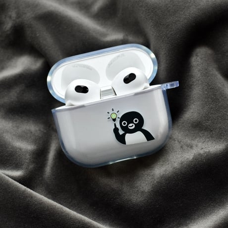 ペンギン Airpods 4カバー 蓋を開けると光る AirpodsPro2/3ケース 可愛い 面白い クリアケース ショルダーチェーン [M4863]