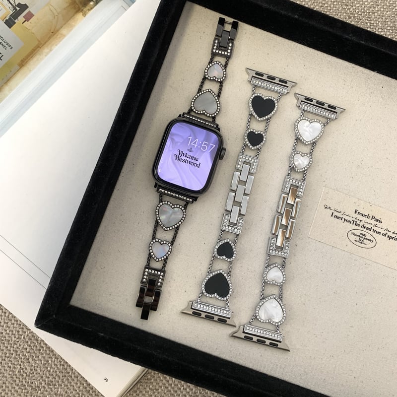 アップルウォッチバンド ベルト Apple Watch ケース　センタービジュー アップルウォッチ バンド付き カバー 女性 保護ケース ベルト付き 49mm