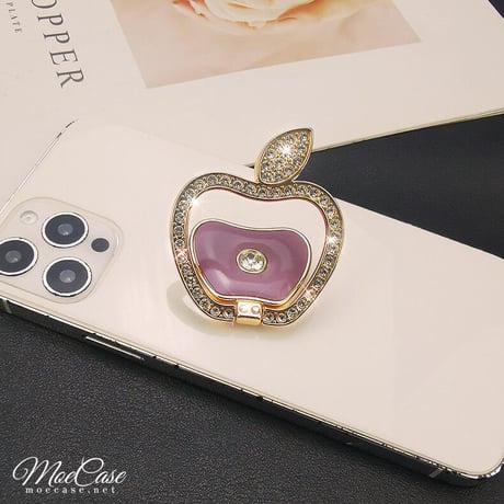 ジュエリーリンゴ スマホリング スタンド キラキラオシャレ かわいい 360度回転可能 高品質 使いやすい 男女兼用 ギフトにおすすめ[M2847]