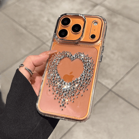 ダイヤハート iPhone17/17ProMaxケース 高透明 iPhoneAir/17Pro/16Proケース おしゃれ 輝く キラキラ 丈夫[M5721]