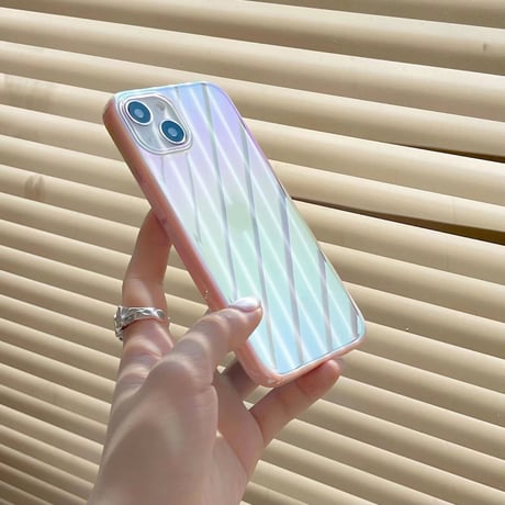 オーロラに光る iphone14/13promaxケース  おしゃれ透明 iphone11/12カバー グラデーションカラー 綺麗 キラキラ[M2085]