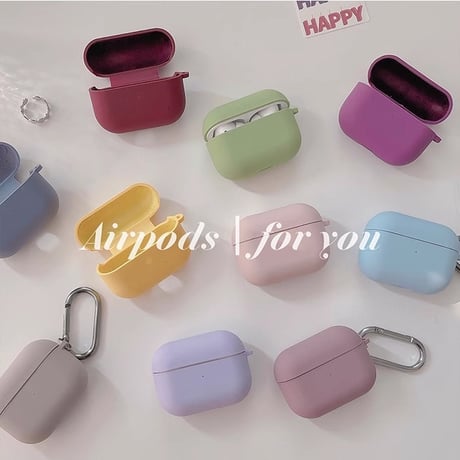 Airpods 4ケース シリコン AirpodsPro2/3ケース  可愛いエアーポッズカバー カラビナ付  指紋防止 手触りいい [M4683]