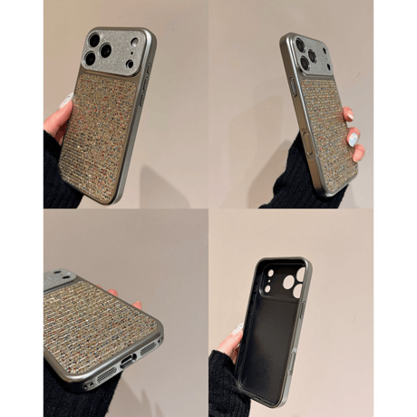 キラキラグリッター iPhone17Pro/17ケース おしゃれ iPhone17Promax/16Pro/15ケース 高級感 丈夫[M6148]