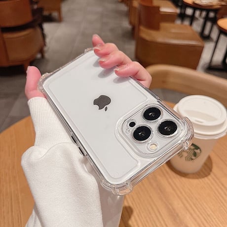 耐衝撃加工 iphone14plus/14promaxケース  黄ばまないiphone13/12promaxカバー  高透明感 シンプル風 金属ボタン [M2330]