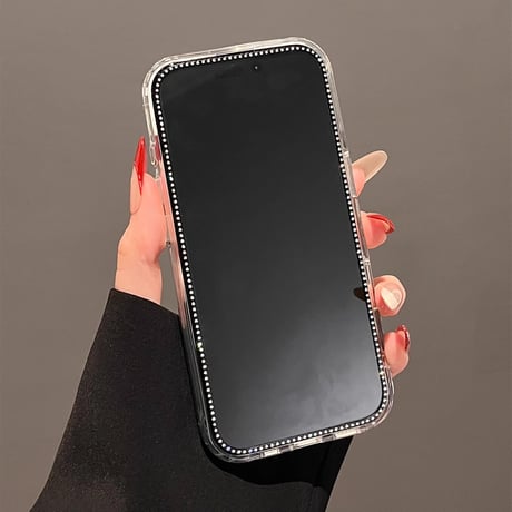 ジュエリーリボン iPhone17pro/16ケース メイク鏡 iPhone15pro/14/13promaxケース ダイヤストラップ 豪華 おしゃれ ギフトにおすすめ [M5034]