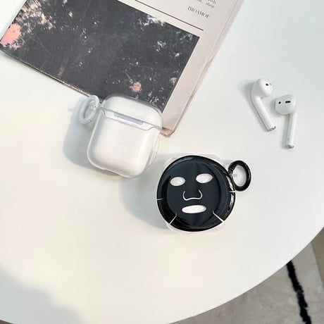 シートマスク airpods3/proケース  可愛いクリア エアーポッズカバー  リング付き お揃い人気品[M2004]
