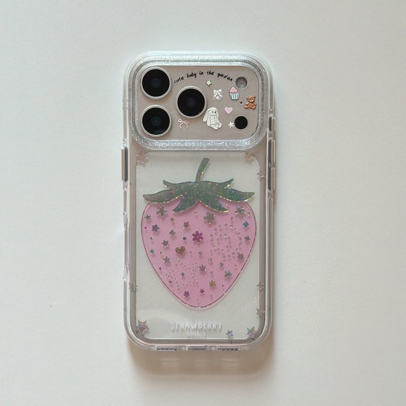 ダイヤストロベリー iPhone17pro/17ケース キラキラ感 iPhone16proma