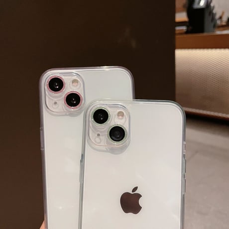 【iPhone16対応】ラメ入り枠 iphone15Pro/14/13/12promaxカバー  キラキラ シンプル オシャレカメラレンズカバー  全面保護 高品質 薄型 黄ばまない[M1877]