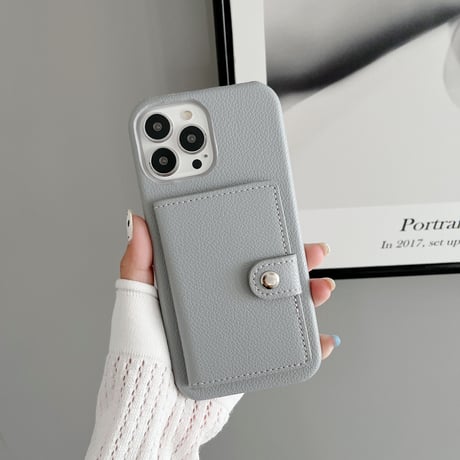 ICカード入れ5個 iPhone14plus/14proケース 革製 アイフォン13mini/12/11proカバー シンプル風 便利 お札収納 ファッション[M2353]