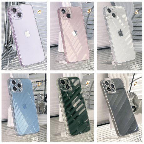 【iPhone16対応】ラメ入り枠 iphone15Pro/14/13/12promaxカバー  キラキラ シンプル オシャレカメラレンズカバー  全面保護 高品質 薄型 黄ばまない[M1877]