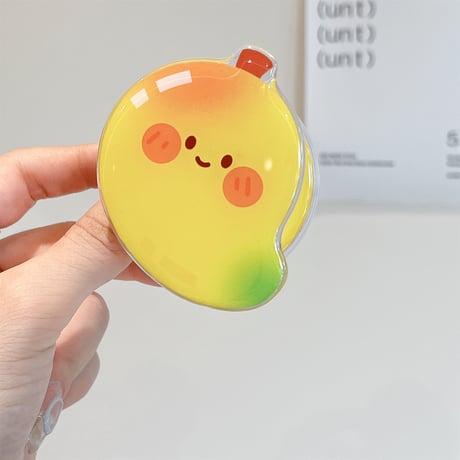 可愛い MagSafe対応スマホグリップ にこちゃん果物 磁石グリップ マグネット式スタンド 便利 ギフトにおすすめ[M4326]