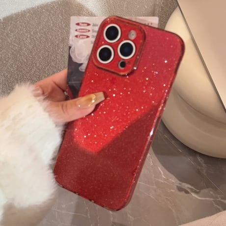 ワインレッド iPhone16pro/16ケース キラキラ ラメ入り アイフォン15pro/14/13promaxケース かわいい 女子力アップ [M5078]