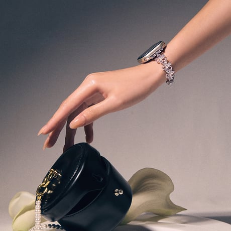 バレェ風花  AppleWatchバンド メタル AppleWatchベルト Series 11/10/9/8 SE3/2  Ultra3/2/1 高級感高品質 エレガント[M6245]