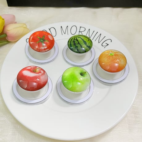果物 スマホグリップ  マグネット式 可愛い スイカ/みかん/トマト/りんご  ド 磁石グリップ スタンド ギフトに最適[M4059]