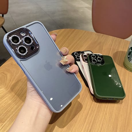 【iPhone15対応】耐衝撃高透明iPhone14promaxケース  キラキラカメラレンズ保護フィルム付き 高級感 頑丈[M2254]