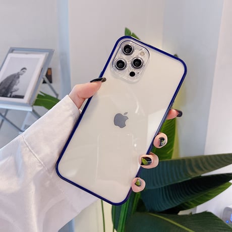 カラーサイド透明 iphone13pro/13promaxケース  カメラレンズ保護 艶カラーiphone12/11カバー  耐衝撃頑丈M1038