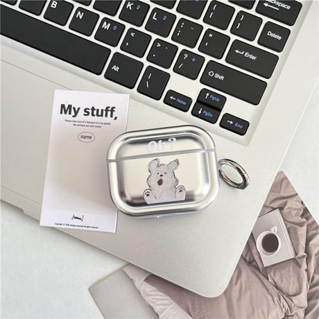 【Airpods4】犬ちゃん AirPodsPro2/Airpods3ケース シルバーカラー airpods3/2ケース かわいい ギフトにおすすめ[M3920]