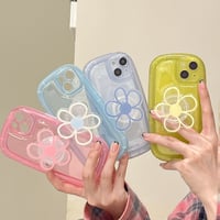 花ポップソケットiphone14Plus/14promaxケース シンプルクリアアイフォン13/12/11カバー ツヤあり 可愛い系 耐衝撃加工 [M2209]