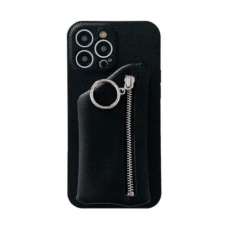 小銭入れ付き iPhone14pro/14ケース リング付き  アイフォン13/12/11カバー シンプル  レザー製 全面保護 人気 シック 便利[M3252]