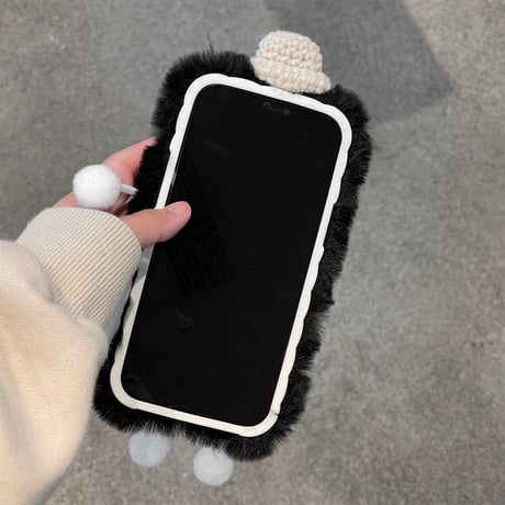 帽子つけるモンスター iphone14/14proケース  リボンカメラカバー アイフォン13/12/11カバー お揃い  ギフトにおすすめ[M2324]