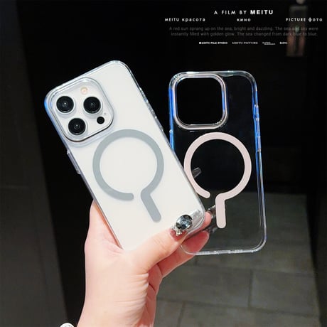 iPhone15pro/15promaxケース magsafe対応 高透明 iPhone14pro/13promax/12カバー 黄ばまない シンプル [M4298]