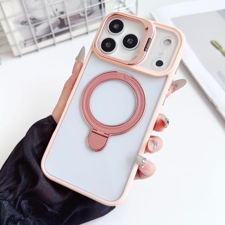 高機能高級感 iPhone17pro/16promaxケース MagSafeリングスタンドiphone15/14promax/13/12proカバー 耐衝撃 黄ばまない[M4058]