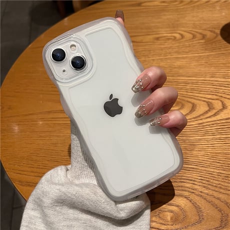ウェーブ型 iPhone15/16proケース うねうねクリア iPhone14pro/13/SE第3世代カバー 落下防止[M3480]