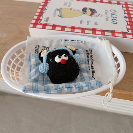 ニット黒猫 Airpods 4ケース かわいい エアーポッズプロ２/１ケース Airpods3/2カバー 柔らかい 手さわりいい ギフトに最適[M4715]