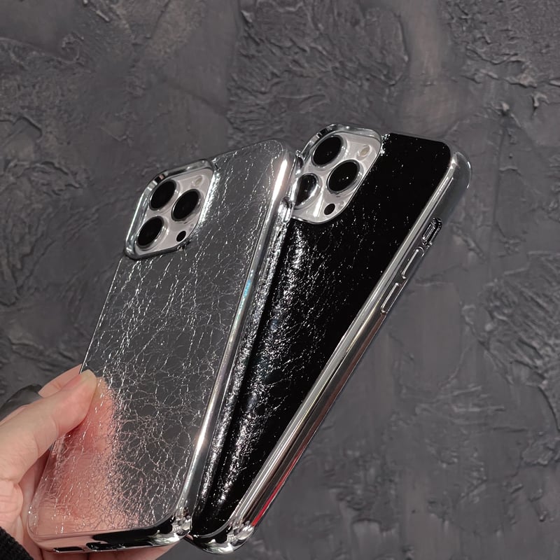 ひび割れ模様 iphone13/14ケース クール メッキ枠 アイフォン12 ひび割れ模様 iphone13/14ケース クール メッキ枠 アイフォン12