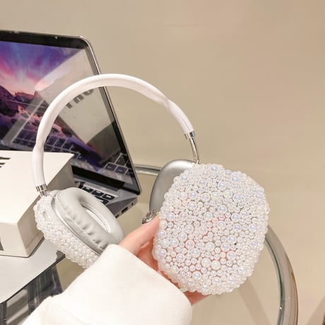真珠 AirPodsMaxケース キラキラ エアーポッズ マックス専用カバー かわいい きれい 可愛い ギフトにおすすめ[M3954]
