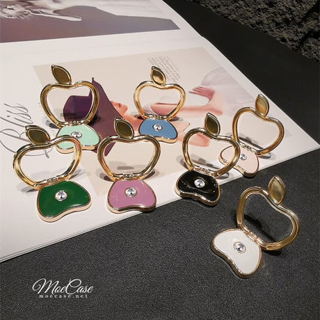 ジュエリーリンゴ スマホリング スタンド キラキラオシャレ かわいい 360度回転可能 高品質 使いやすい 男女兼用 ギフトにおすすめ[M2847]