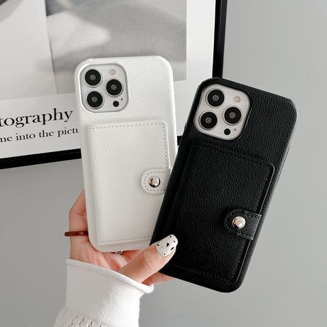 ICカード入れ5個 iPhone14plus/14proケース 革製 アイフォン13mini/12/11proカバー シンプル風 便利 お札収納 ファッション[M2353]