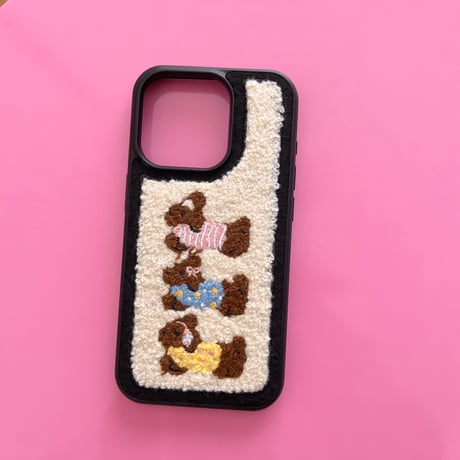 犬ちゃん iPhone16Pro/16ケース ニット 大人可愛い iPhone15Pro/14pro/13カバー 秋冬に流行る 手さわりいい 丈夫[M4714]