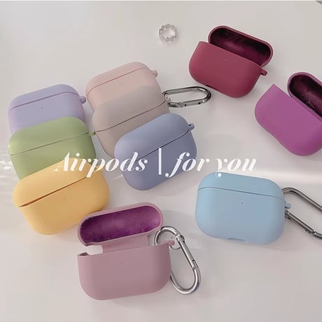Airpods 4ケース シリコン AirpodsPro2/3ケース  可愛いエアーポッズカバー カラビナ付  指紋防止 手触りいい [M4683]