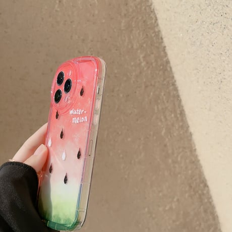 スイカ柄 iphone14/13proケース 透明感 アイフォン12/11promaxカバー 美味しそう かわいい [M3372]