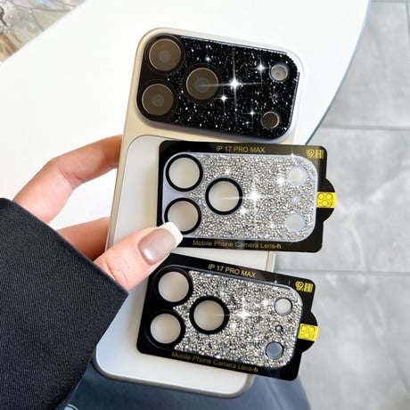 ダイヤデコ カメラ保護カバー iPhone17ProMax iPhone17Pro 豪華 キラキラ 頑丈全面保護 オシャレ[M6103]
