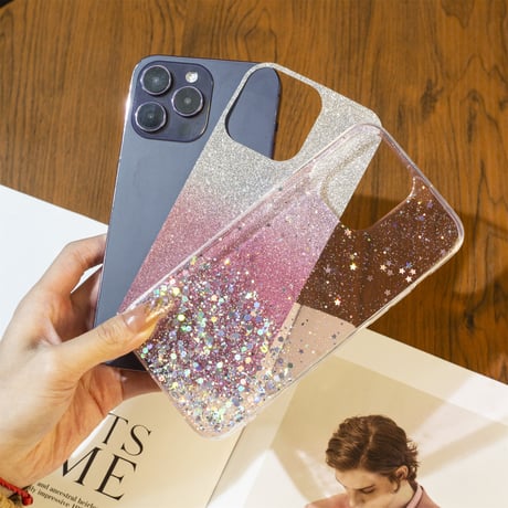 キラキラ眩しい iPhone15/15plus/15proケース きれいグリッター入り iPhone14/13mini/12ケース かわいい インナーシート付[M3937]