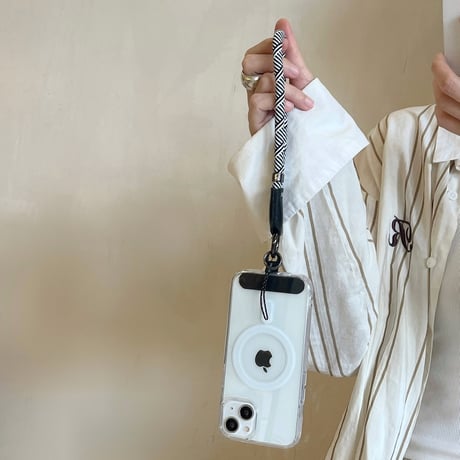 スマホストラップ 丈夫 シンプル風 お揃い 落下防止 全種類対応 男女に人気 ギフトに最適 [M4208]