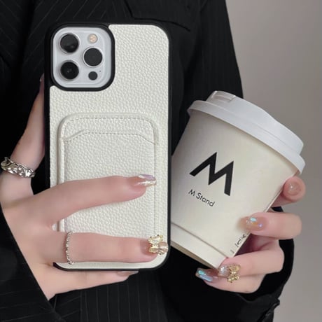 レザーカード収納 アイフォン14/13ミニケース シンプル風 iphone12mini/11pro/SEカバー 頑丈 耐久性 男女兼用[M2609]