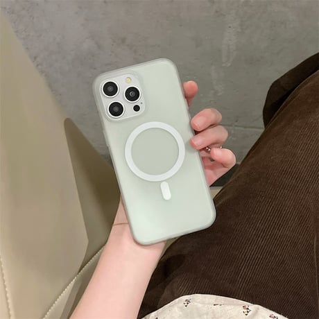半透明 Magsafe対応iPhone15/15proケース 指紋防止 iPhone14promax/13pro/12ケース シンプル 高品質 [M4335]