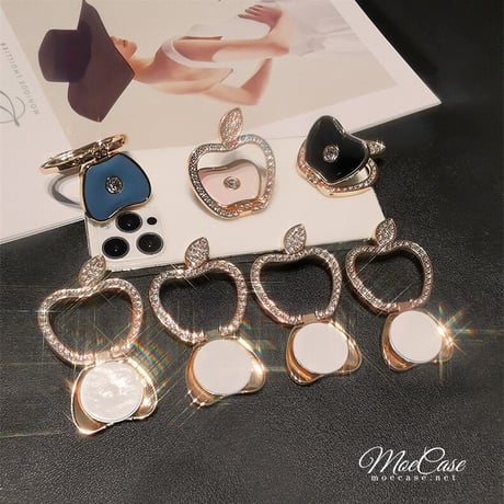 ジュエリーリンゴ スマホリング スタンド キラキラオシャレ かわいい 360度回転可能 高品質 使いやすい 男女兼用 ギフトにおすすめ[M2847]